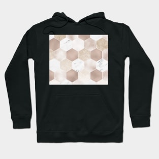 Blush pearl and marble hexagons Hoodie